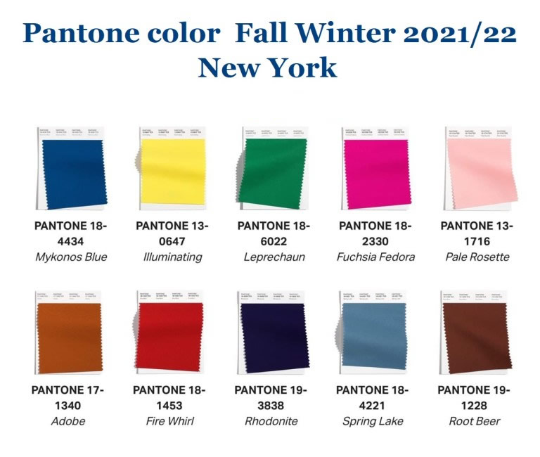 NEW YORK FASHION WEEK COLOR PALETTE FOR AUTUMN/WINTER 2021/2022