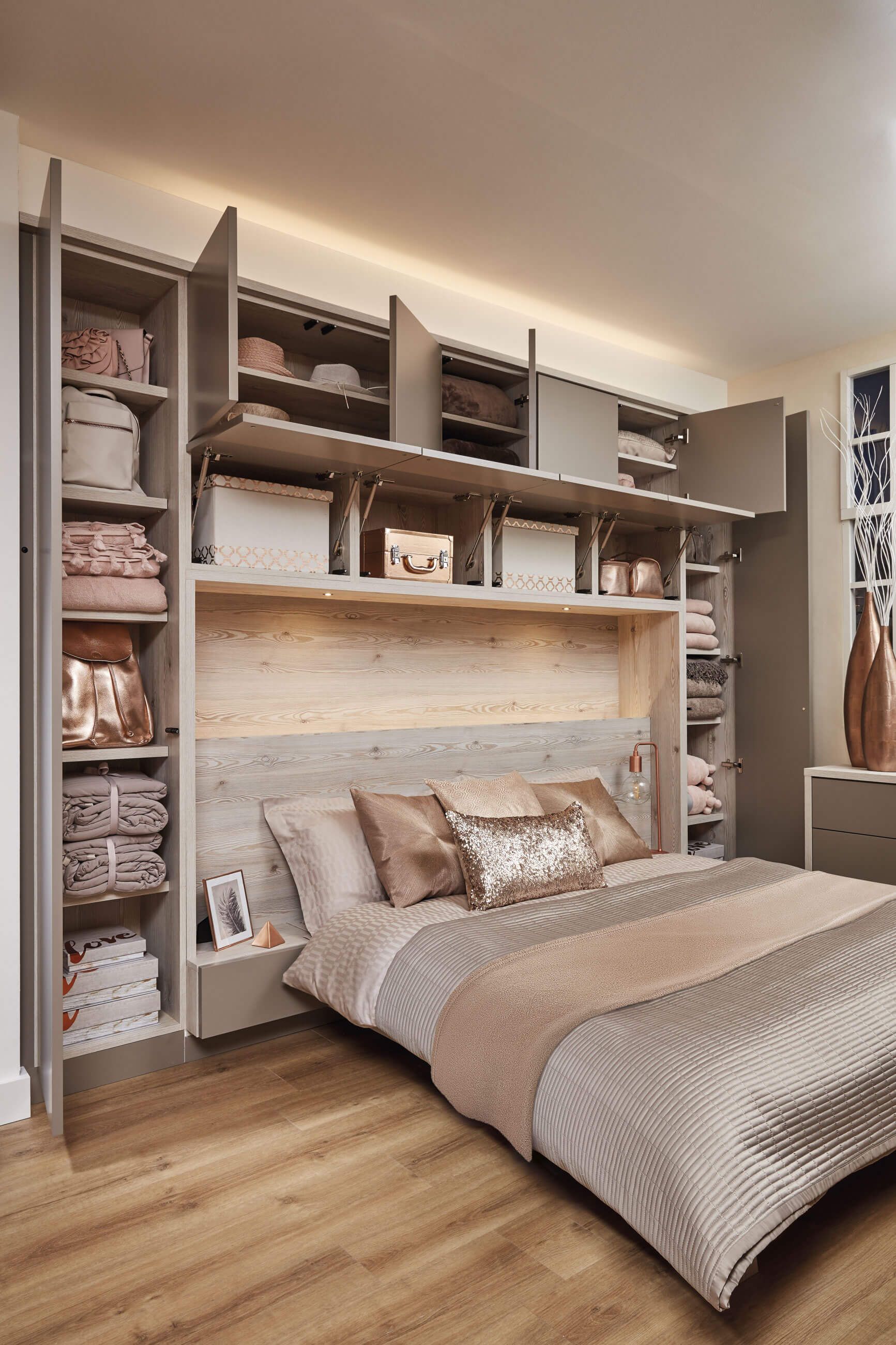 Over Bed Storage | Contemporary Willow Bedroom | Neville Johnson