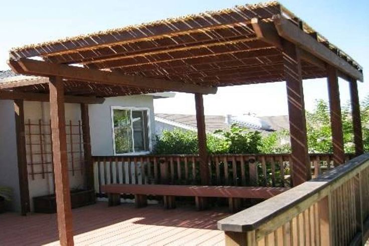 Patio Pergola With Bamboo Pergola Roof : Natural Bamboo Pergola Roof