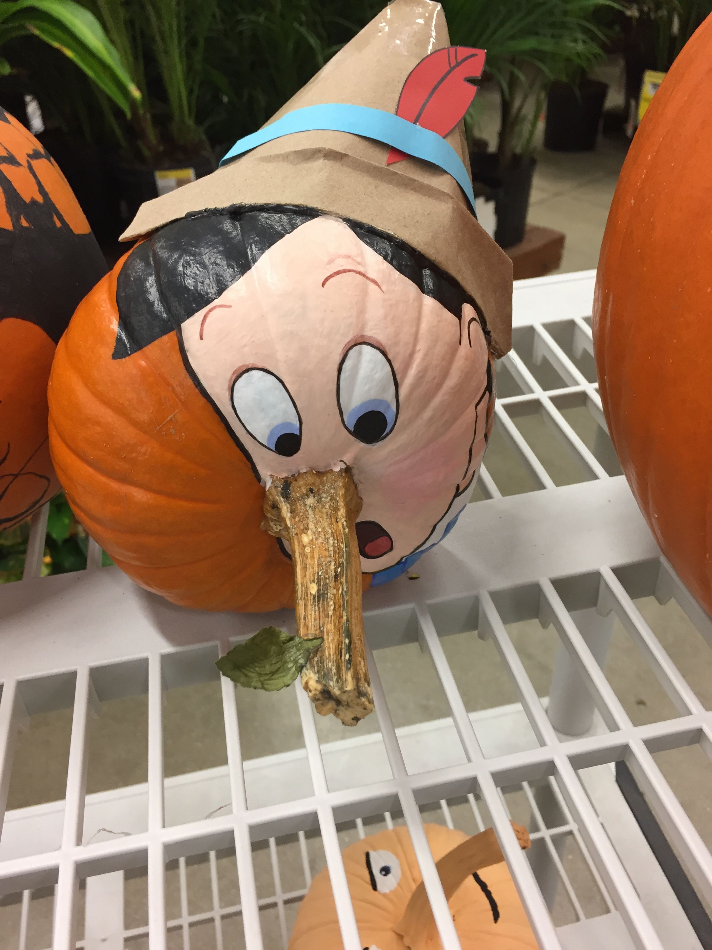 Pinocchio pumpkin | No carve pumpkin decorating, Creative pumpkin