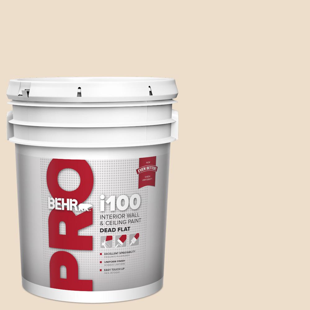 BEHR PRO 5 gal. #23 Antique White Dead Flat Interior Paint-PR10505