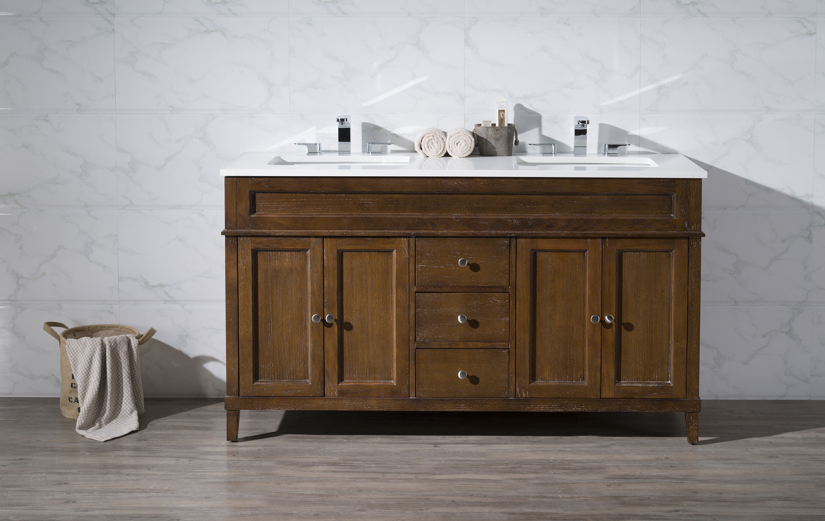 Stufurhome Hamilton 59 Inch Double Sink Bathroom Vanity - Walmart.com