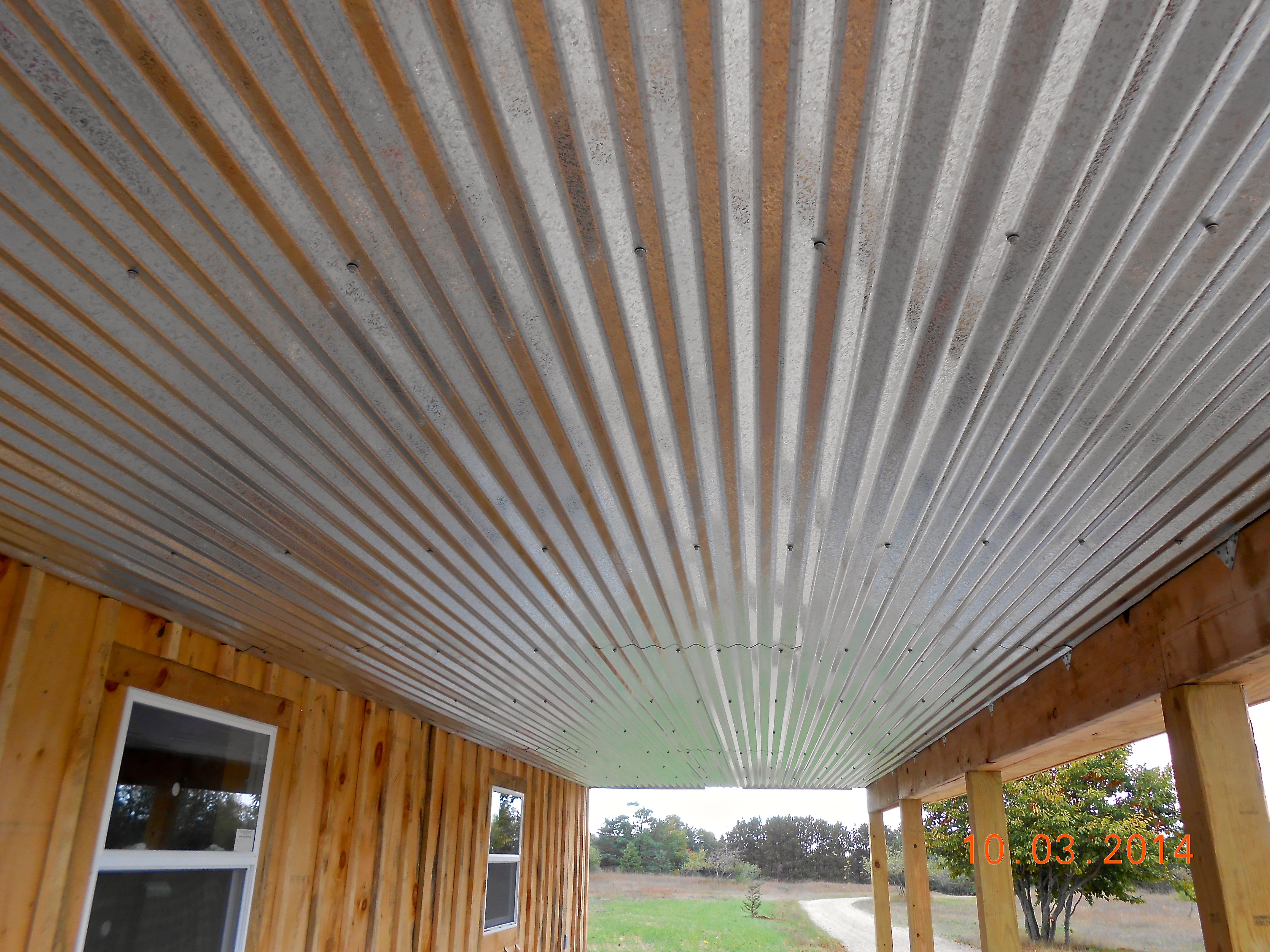 Galvanized ceiling | Patio ceiling ideas, Ceiling remodel, Metal roof