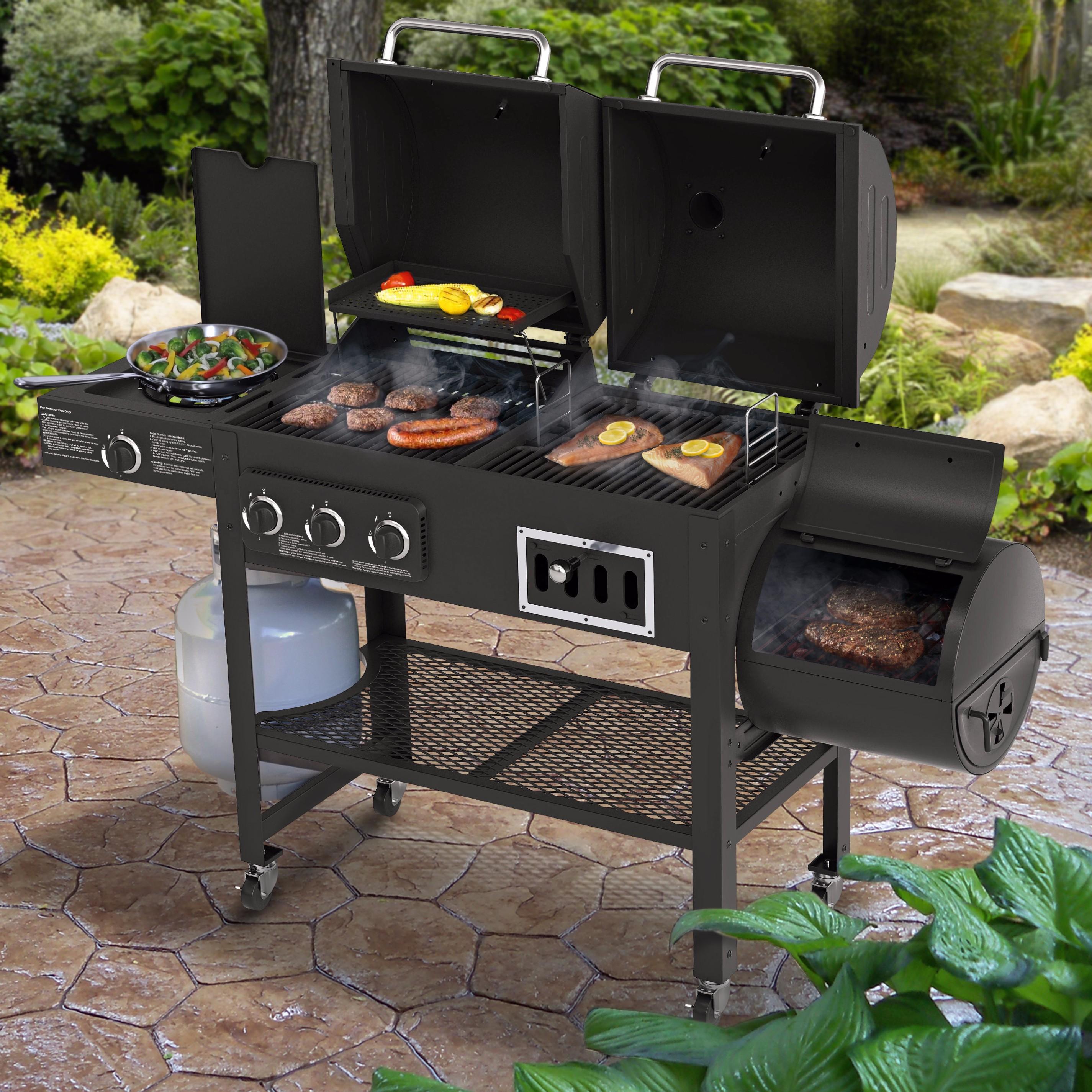 Amazon.com : Smoke Hollow 3500 4-in-1 Combination 3-Burner Gas Grill