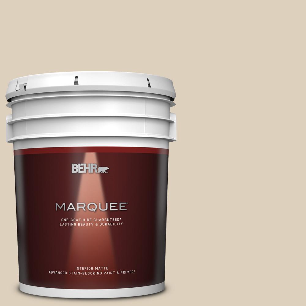 BEHR MARQUEE 5 gal. #OR-W07 Spanish Sand Matte Interior Paint and