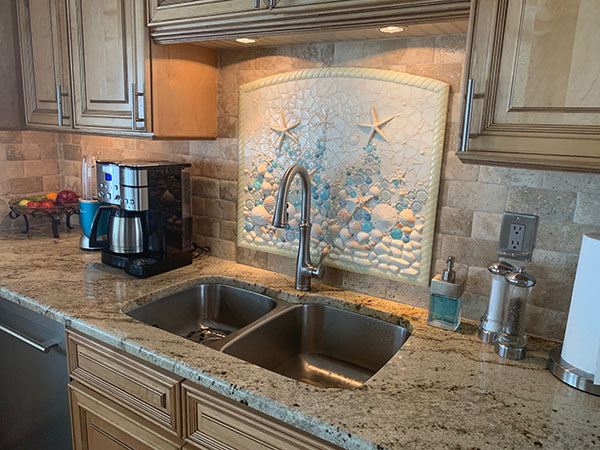 Beachy Backsplash - Blue Backsplash Better Homes Gardens / Decorative