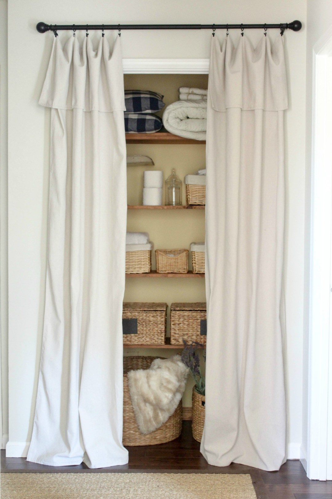 Closet Door Alternative - Easy Drop Cloth Curtains - Sincerely, Marie