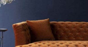 Burnt Orange Velvet Sofa