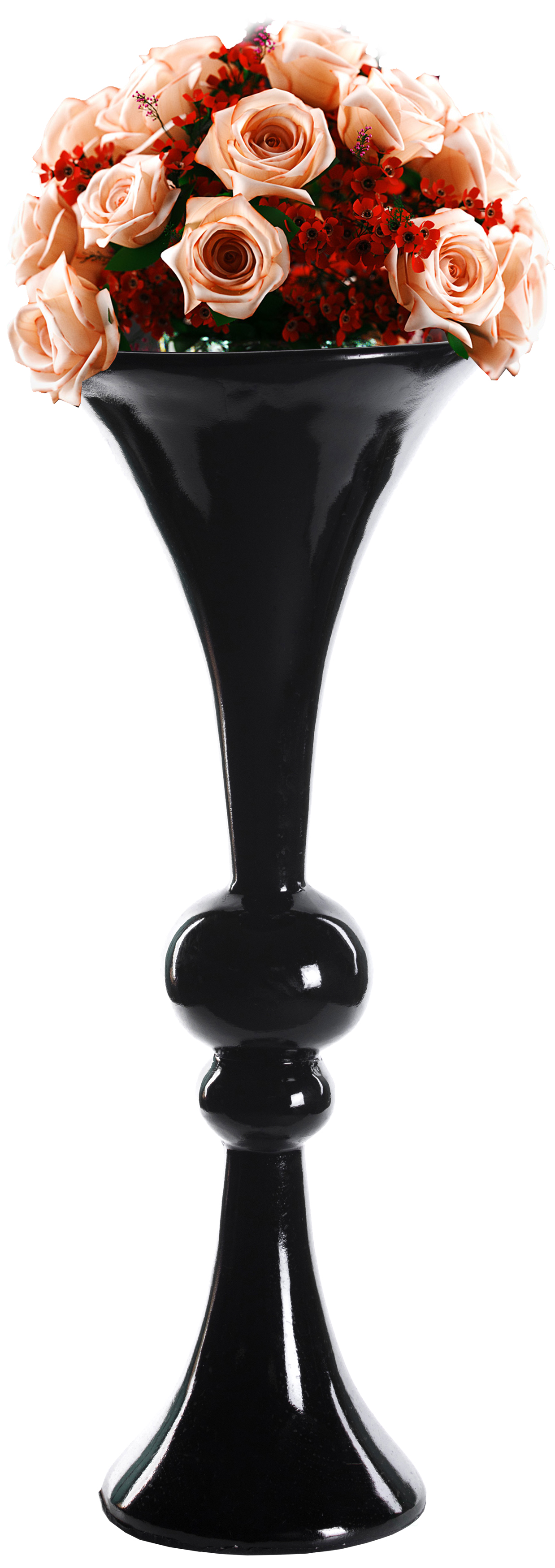 Decorative Wedding Centerpiece Modern Trumpet Vase Black 24 inch