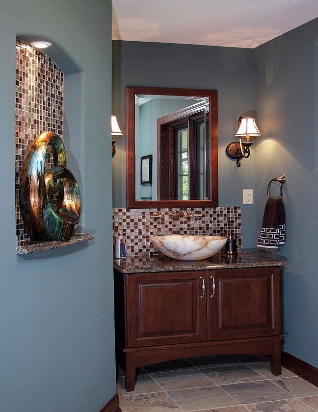 Bathroom Ideas: 15 Blue Bathrooms Design Ideas | Brown bathroom decor