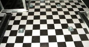 Black And White Checkered Linoleum Flooring