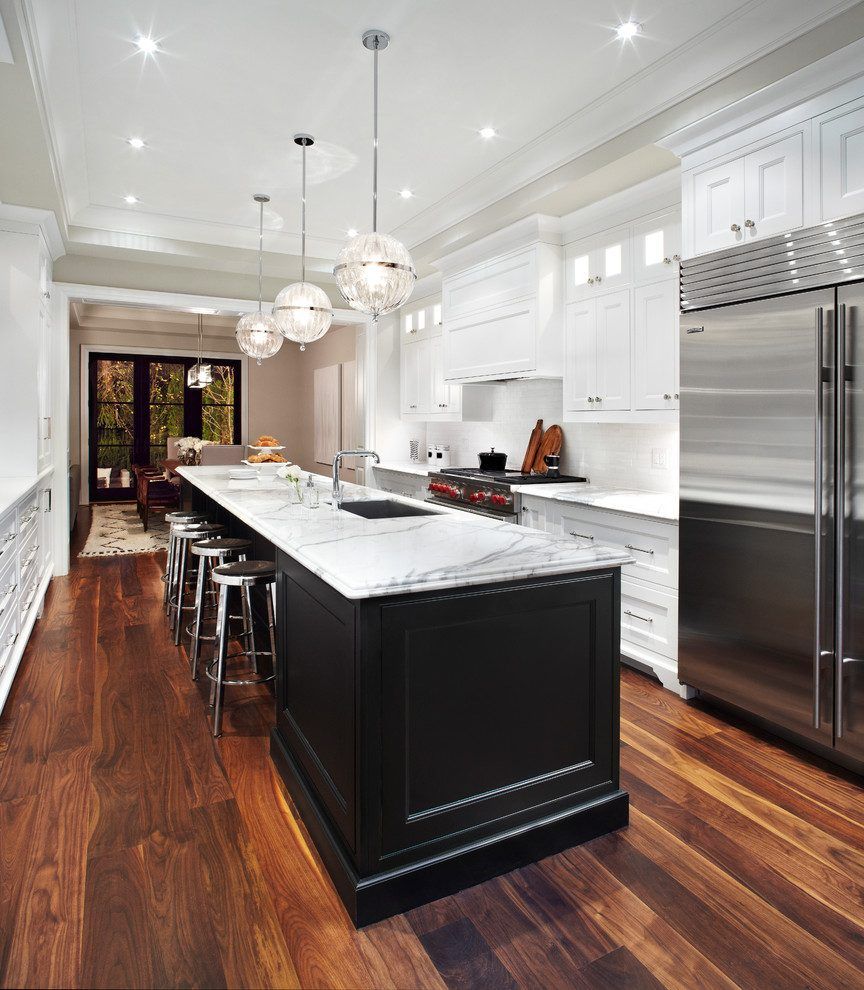 island trim kitchen transitional with black top islands | Black kitchen