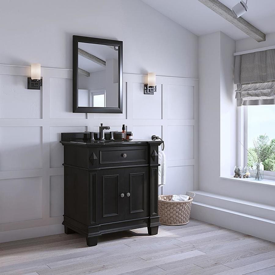 OVE Decors Essex 31-in Antique Black Single Sink Bathroom Vanity with