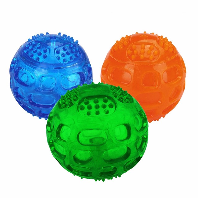 Pet Balls For Dog Squeaky Fetch Ball Toys Durable Chew Toy With