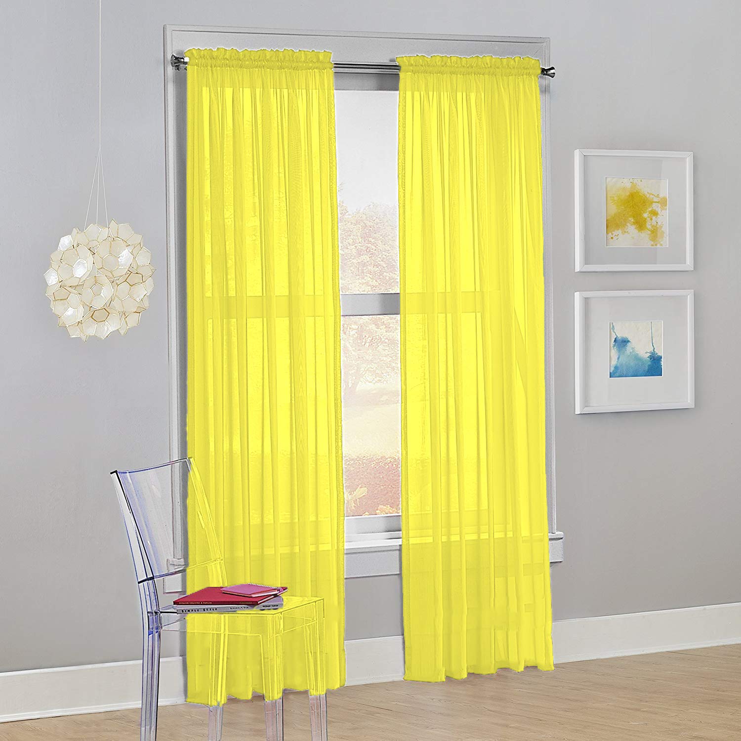 Sheer Bright Yellow Curtains – Curtains & Drapes