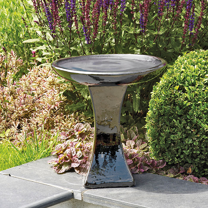 Glazed Bird Bath - The Pot Place Garden Centre, Plumpton