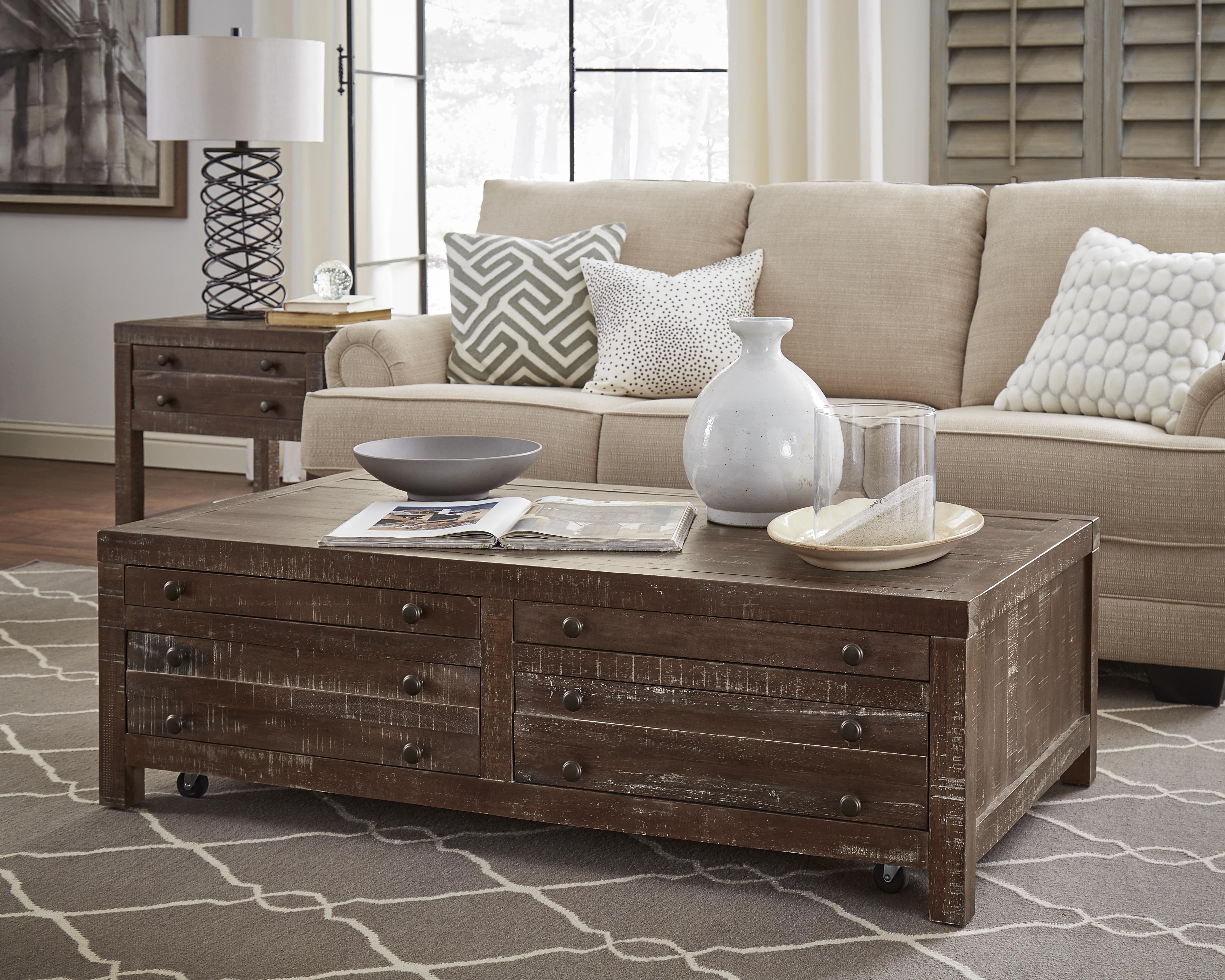 Townsend Solid Wood Castered Coffee Table in Java - Walmart.com