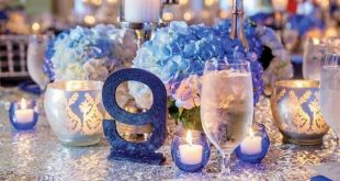 Blue And Silver Table Decorations