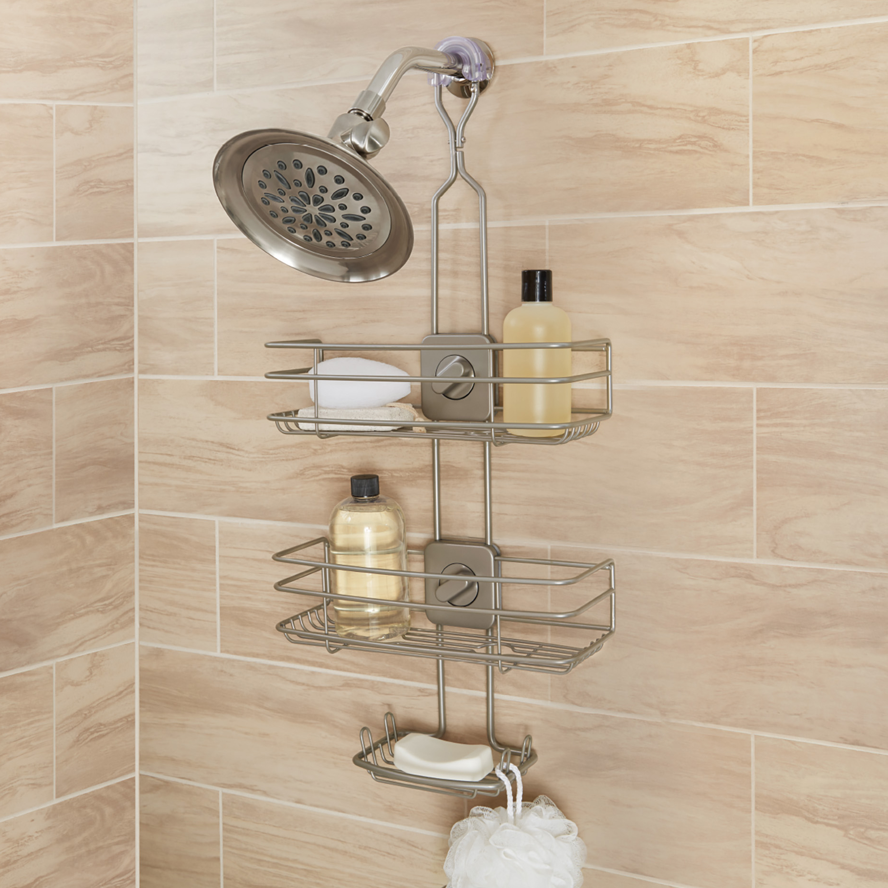 Better Homes & Gardens Adjustable over the Shower Caddy with 2 Baskets